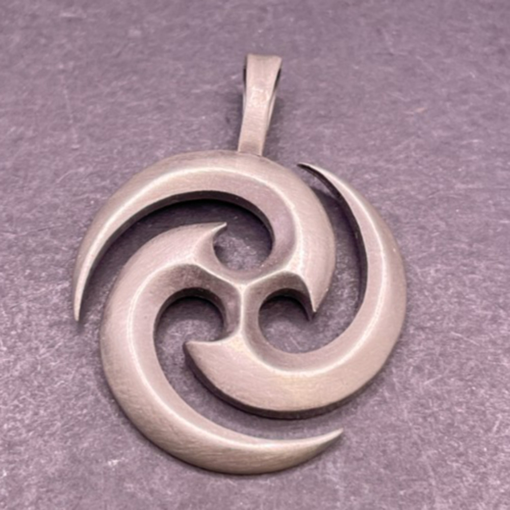 Bico The Source E128 Satin Silver Finished Pendant Energy and Movement of Life